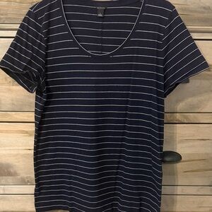 BOGO item Ann Taylor Navy and White Striped Short Sleeve Tee